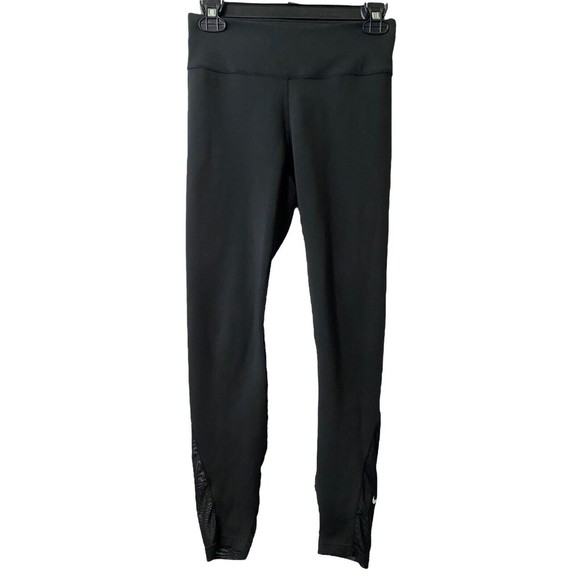 Women’s Nike Running Leggings Dri Fit Pants Black‎ Ladies Athletic  Sz M - flaw - Picture 1 of 12